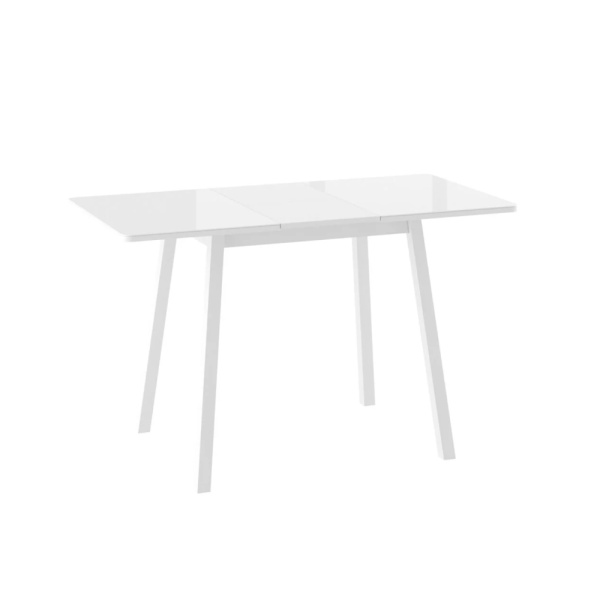 Стол TIRK RADIAL-94, раздвижной со стеклом 94(126)х64, БЕЛЫЙ/БЕЛЫЙ TIRK RADIAL 94